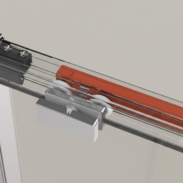 Dettaglio carrelli di scorrimento con sistema Soft-close